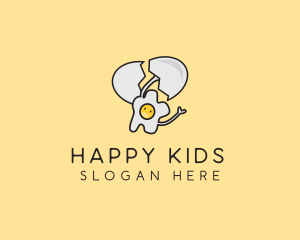 Happy Cracked Egg logo design