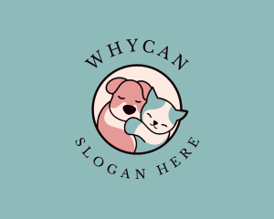 Hugging Pet Kitten Dog Logo