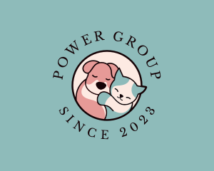 Animal - Hugging Pet Kitten Dog logo design
