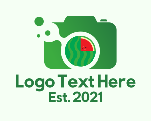 Digital Camera - Green Watermelon Camera logo design