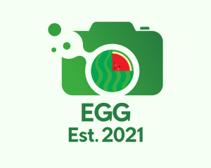 Photo Studio - Green Watermelon Camera logo design
