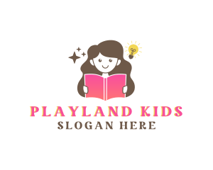 Girl Learning School logo design