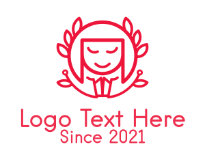 Teenager - Red Japanese Woman logo design