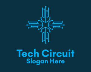 Circuitry - Cross Circuitry Tech logo design