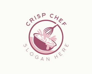 Mixing Bowl Whisk Baking logo design