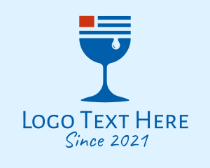 Alcohol - American Wine Glass logo design