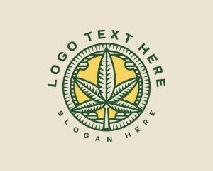 Hemp - Herbal Marijuana Leaf logo design