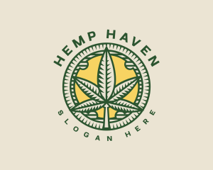 Herbal Marijuana Leaf logo design