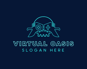 Vr - Skull VR Controller logo design