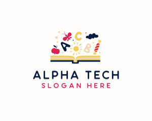 Alphabet - Educational Book Alphabet logo design