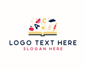 Book - Educational Book Alphabet logo design