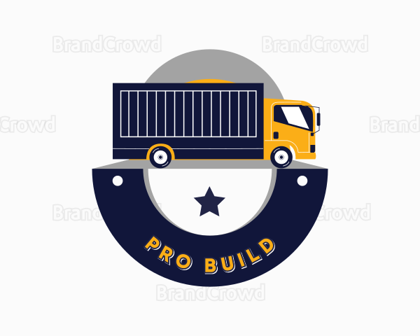 Import Logistics Cargo Truck Logo