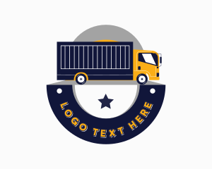 Towing Truck - Logistics Cargo Truck logo design