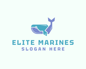 Sea Marine Whale logo design