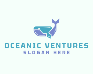 Sea Marine Whale logo design