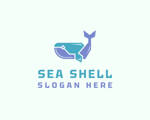 Sea Marine Whale logo design