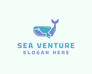 Sea Marine Whale logo design