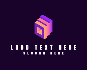 Digital - Geometric Fintech Technology logo design