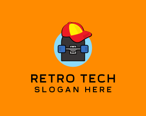 Retro Skater Boy logo design