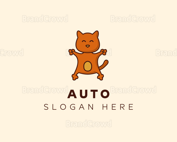 Happy Embracing Cat Logo