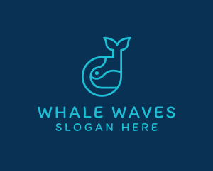 Ocean Whale Animal logo design