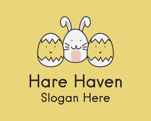 Hare - Easter Bunny Chicks logo design