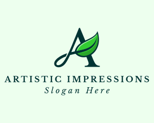 Organic Cosmetics Spa Letter A logo design