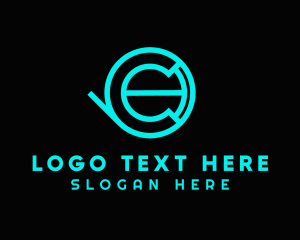 Letter At - Digital Tech Science logo design