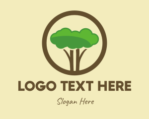 Wood - Round Tree Cloud Safari logo design