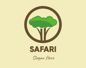 Round Tree Cloud Safari logo design