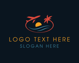 Travel Beach Sunset Logo