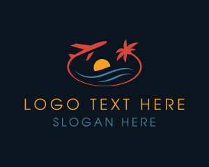 Ocean - Travel Beach Sunset logo design