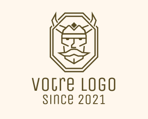 Villain - Viking Head Badge logo design