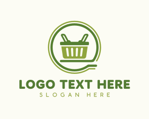 Supermarket - Grocery Shopping Basket logo design
