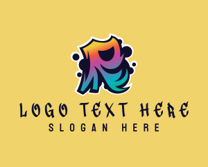 Panel Beater - Colorful Graffiti Letter R logo design