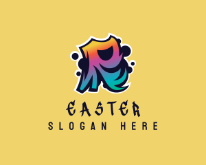 Music Label - Colorful Graffiti Letter R logo design