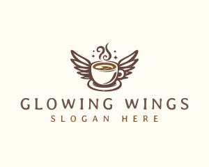 Wing Coffee Cup logo design