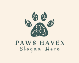 Elegant Animal Paw Print logo design