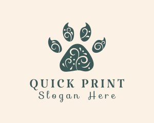 Elegant Animal Paw Print logo design