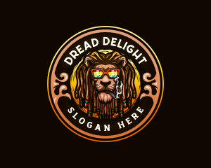 Dreadlocks - Jamaican Lion Smoke logo design