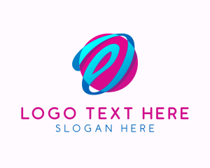 3d - 3d Calligraphic Letter O logo design