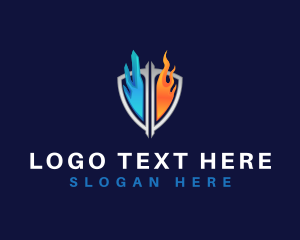 Security - Heating Cooling Shield logo design