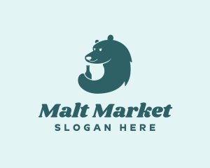 Malt - Bear Beer Bottle logo design