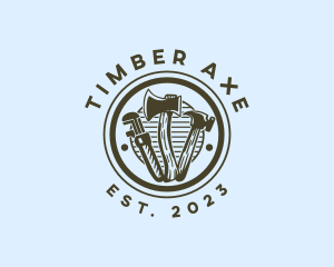 Hipster Lumberjack Tools logo design