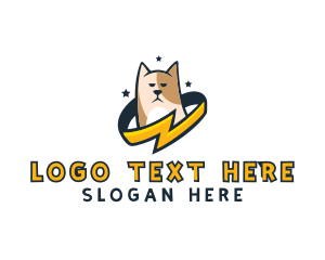 Cat Food - Stars Lightning Cat logo design