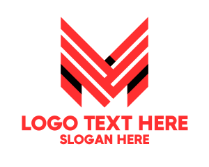 Outlines - Stroke Lines Letter M logo design