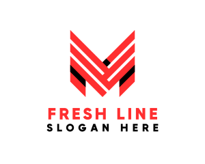 Line - Stroke Lines Letter M logo design