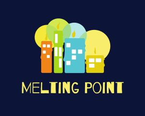 Melting - Candle Building City logo design