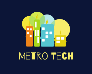 Metro - Candle Building City logo design