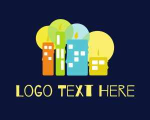 Melting - Candle Building City logo design